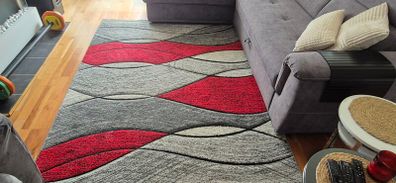 Rug Grey/red 160x220cm
