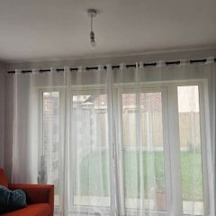 Sheer curtain and pole