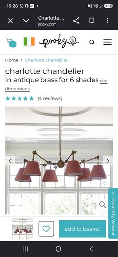 Pooky charlotte chandelier in antique brass