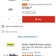 BMW F10 F11 Rear Calipers