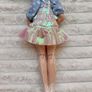Barbie Extra #2 Curvy Asian Articulated doll Pink Purple Long Hair Used Please see photos Image 9