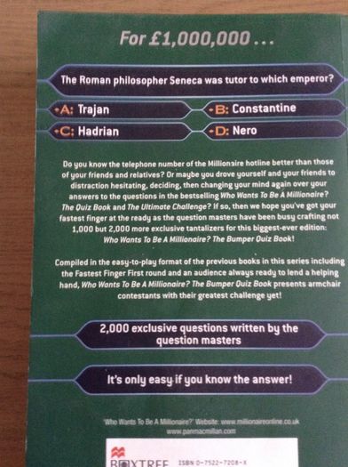 Quiz book, who wants to be a millionaire
