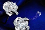 Earrings Womens 925 Sterling Silver Stud Cubic Zirconia Ear Studs One Pair Cubic Zirconia Earrings Gifts for Mother's Day Gift Box