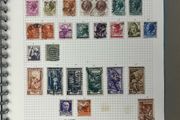 Collections. Starter collection with used stamps in Blue 22-ring binder with countries from Anguilla to Japan. Includes 56 images.