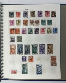 Collections. Starter collection with used stamps in Blue 22-ring binder with countries from Anguilla to Japan. Includes 56 images.