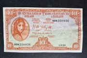 1959 Ireland 10 shillings Sterling banknote