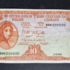 1959 Ireland 10 shillings Sterling banknote