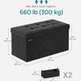 SALE | Storage Ottoman, Foldable Velvet Storage Bench, Footstool, 2 Extra Storage Boxes, 38 x 76 x 38 cm, 300 kg Load Capacity, for Hallway, Living Room, Bedroom, Ink Black Image 5