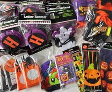 Halloween Party Job Lot, Banners, Treat Bags, etc.