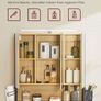 LED Mirrored Bathroom Cabinet with Storage, Basket & Hair Dryer Holder Oak Colour Image 5