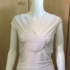 White sleeveless top