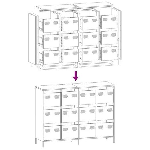 Sideboard White 135x39x103.5 cm Cold-rolled Steel