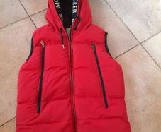 red gilet moncler