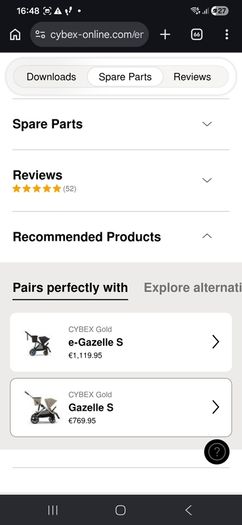 car seat Adapter cybex gazelle s