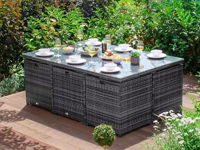 New Garden Cube Rattan Furniture / Dining Table / Chairs / Delivery