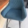 Teal Kitchen Counter Stools x 3 For Sale Image 3