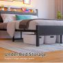 Double Bed Frame with Storage Headboard,Charging Station,LED Lights,4ft6 Metal Platform Upholstered Bed Frame Double Bed,for 135 x 190 cm Image 3