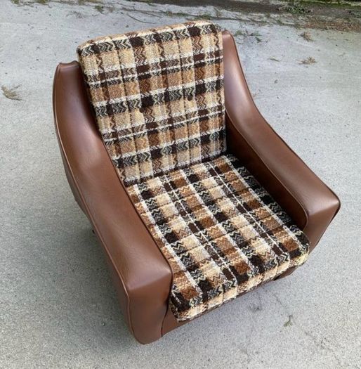 Vintage 1970s armchair on castors.