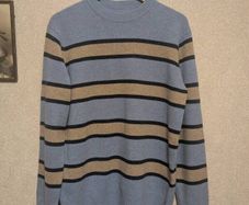 ROOTS stripped lana merino wool mens jumper size M