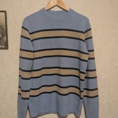 ROOTS stripped lana merino wool mens jumper size M