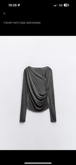 Zara top with side gathering size /