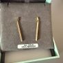 9ct Gold Hallmarked Cubic Zirconia Bar Drop Earrings Image 3