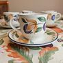 Set of 8 Vintage Staffordshire Tableware England Cups & Saucers  Plum / Fruit Pattern , Autumnal style Image 3