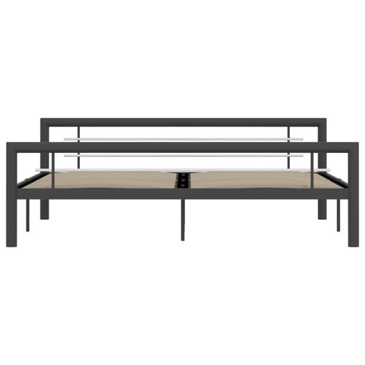 Bed Frame Grey and White Metal 180x200 cm