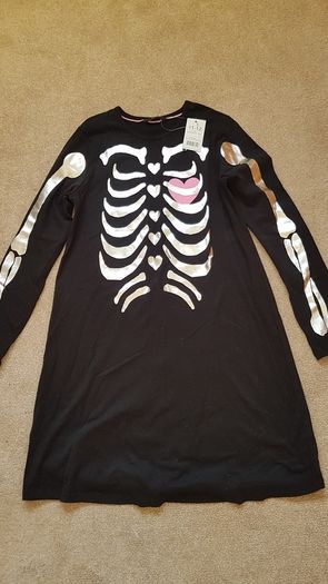 Halloween Girls Skeleton Dress - NEW