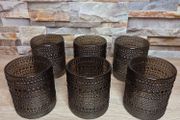 6 brand new Beaded Glass Votive Candle Holders