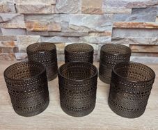6 brand new Beaded Glass Votive Candle Holders