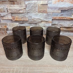 6 brand new Beaded Glass Votive Candle Holders