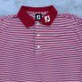Red & White Striped Footjoy Golf Polo T-Shirt Image 3