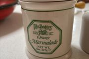 2 Vintage Glazed Jars - Mrs Bridges Orange Marmalade and Edmond Fallot Moutardier A. Beaune Depuis 1840 Mustard Pot Collectors Jar