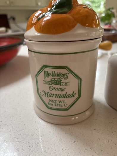 2 Vintage Glazed Jars - Mrs Bridges Orange Marmalade and Edmond Fallot Moutardier A. Beaune Depuis 1840 Mustard Pot Collectors Jar