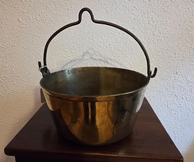 Antique Heavy Brass Hanging Pot
