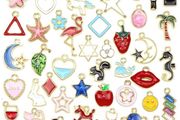 60Pcs Charms for Jewellery Making Assorted Gold Plated Enamel Animal Moon Star Fruit Charm Pendant DIY Necklace Bracelet Earring Crafts (FREE POSTAGE)