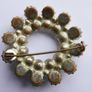 Vintage Faux Pearl & Rhinestone Round Brooch Image 4