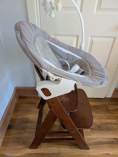 Hauck Alpha+ Wooden Highchair Bundle - Newborn to Toddler (Walnut)
