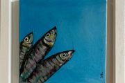 Framed Original Fish Painting Swim Art Contemporary Art Painting  Original Gift