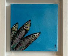 Framed Original Fish Painting Swim Art Contemporary Art Painting  Original Gift