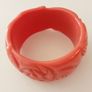 Coral/Pink Floral-Etched Plastic Bangle Image 4