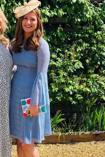 LK Bennett Abbie Blue Silk Dress Size 8