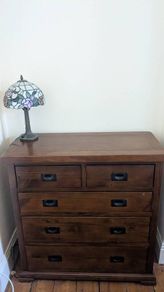 Ez Living Furniture Five Drawer Dark Solid Wood Chest - Aisling