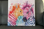 Zebra diamond picture on canvas