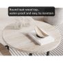 Round Coffee Table Set of 2,Small Coffee Table Living Room Tables,Metal Frame with Wood Side Table,Sofa Tea Table for Small Space/Living Room/Bedroom,Stacking Side Tables,Black + OAK Image 3