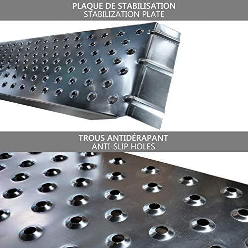 Loading Ramps, 2 Steel Ramps Heavy Duty for Van, Lawnmower, ATV, Quad Motorcycle, 400 kg Max Loading, 135 x 23 cm