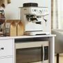 Kitchen cabinet with cable hole, chest with 2 cabinets, open compartment, drawer, 80 x 35 x 72.2 cm, particleboard, white Image 4