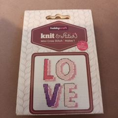 valentines LOVE mini Cross stitch kit