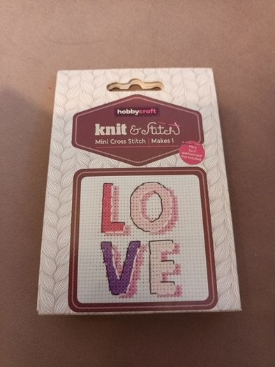 valentines LOVE mini Cross stitch kit
